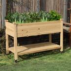 Veikous 47 In. X 23 In. X 33 In. Wooden Raised Garden Bed With Lockable 