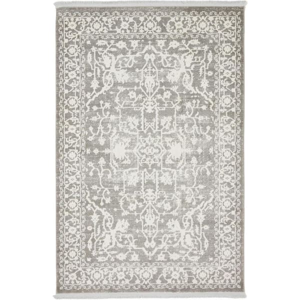 Unique Loom New Classical Olympia Gray 4' 0 x 6' 0 Area Rug
