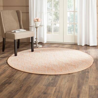 Chelsea Blush 6 ft. x 6 ft. Round Floral Area Rug