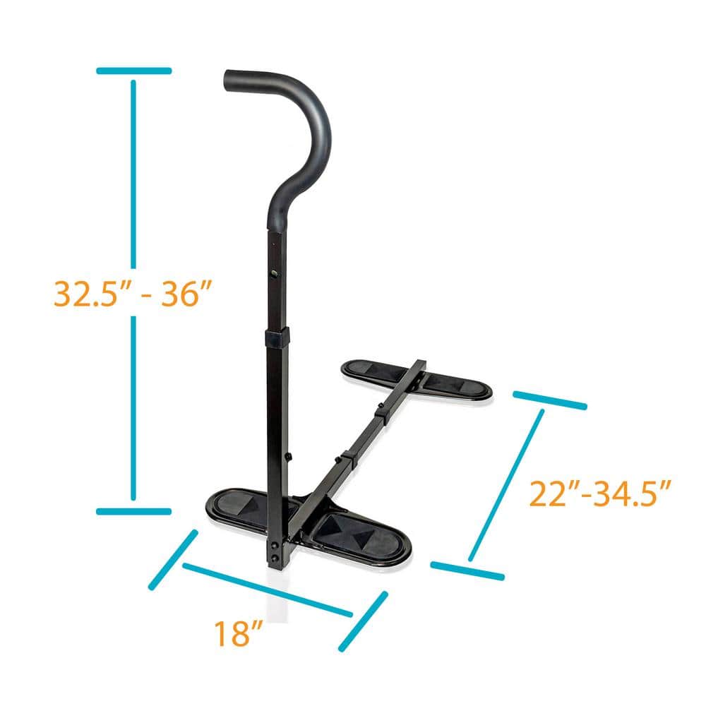 Black Adjustable Steel Chair Cane with Padded Handle