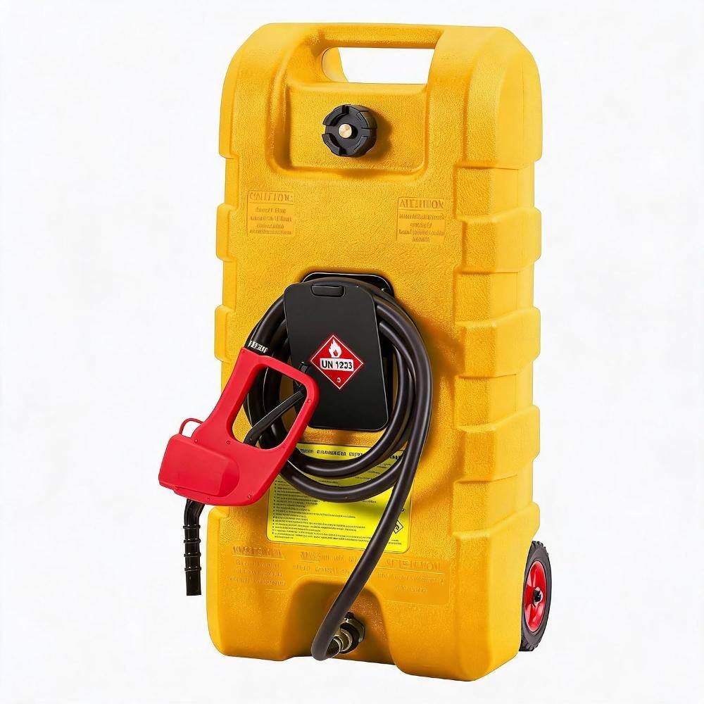 15 Gallon Fuel Caddy Portable Gas Tank with Manual Pump & 10ft Hose, Yellow Fuel Storage for Cars, Boats & Lawn Mowers price history on PriceWatchPro