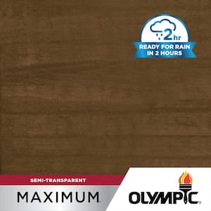 olympic stain tobacco Olympic Maximum 5 gal. ST-2028 Tobacco Semi-Transparent Exterior Stain and  Sealer in One Low VOC OLY707-05