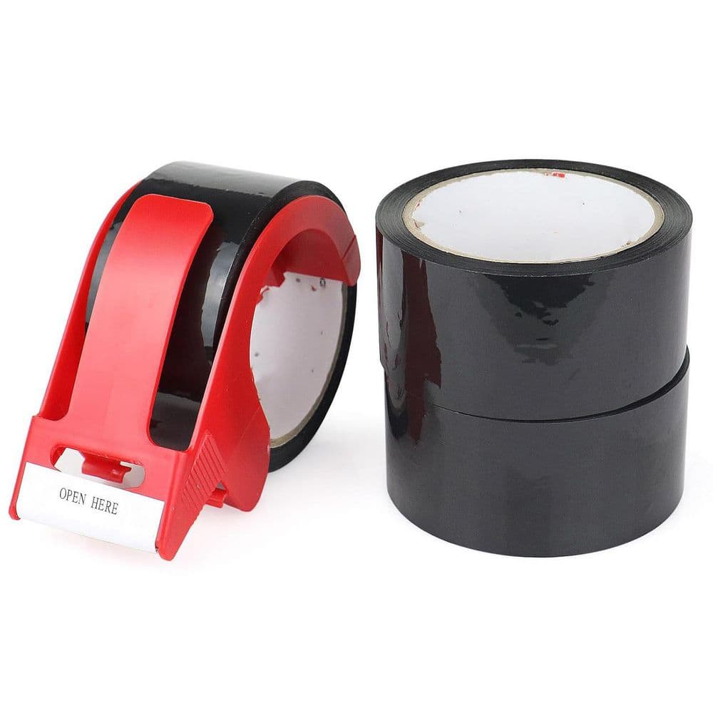 1.04 lb. 12.32 x 4.06 x 2.44 in. Black Packaging Tape with Dispenser Strong Adhesive Heavy Duty for Moving and Shipping price history on PriceWatchPro