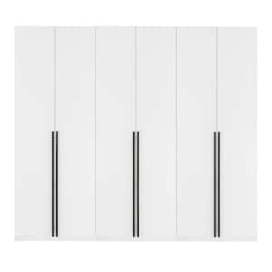 Lee White 94.5 in. 3-Piece Freestanding Wardrobe with 2 Hanging Rods, 4-Drawers, 3 Shoe Storage and 6 Shelves
