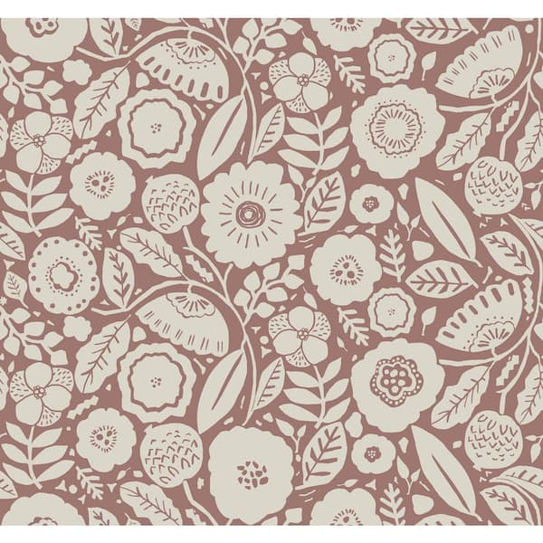 Unbranded Camille Blossom Vintage Rose Pink Wallpaper