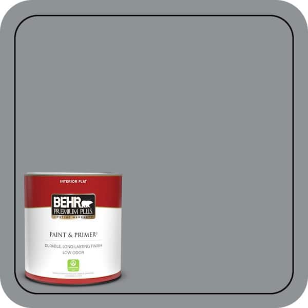 BEHR PREMIUM PLUS 1 qt. #PPU26-05 Flint Gray Flat Low Odor Interior Paint & Primer