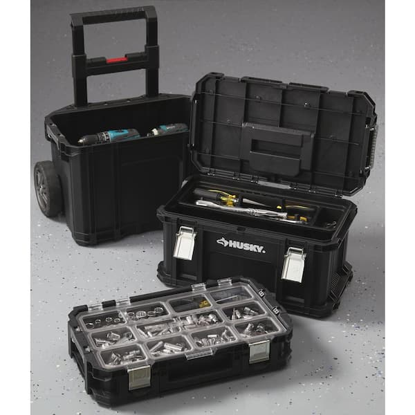 Husky 22 in. Connect Rolling System Plastic Tool Box 230381 - The Home Depot