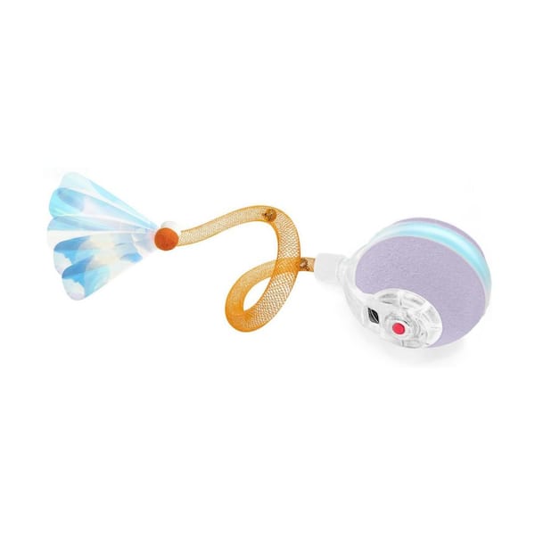 Interactive Cat Toys Ball Purple Agile Moving Cat Ball with Elastic Mesh Tail Automatic Kitten Motion Activated Indoor
