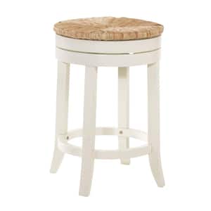 Irving 24 in. Antique White Swivel Counter Stool
