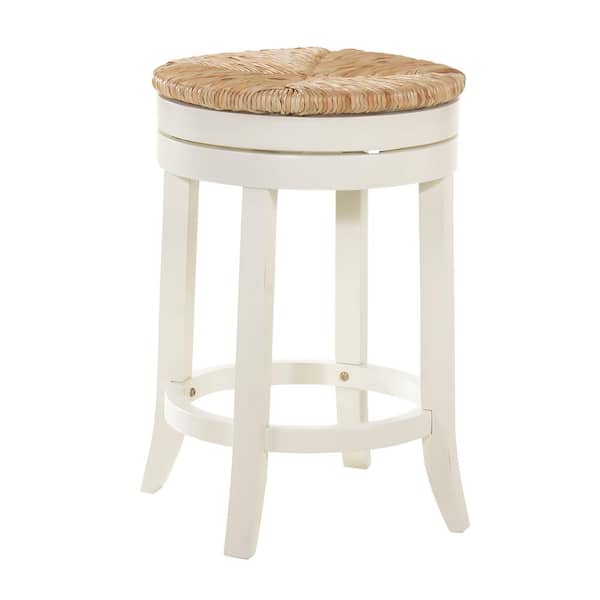 Irving 24 in. Antique White Swivel Counter Stool