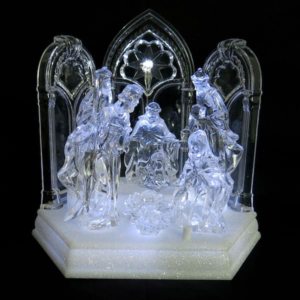 Home Accents Holiday 7.75 in. Christmas Village Crystalline Nativity Scene
