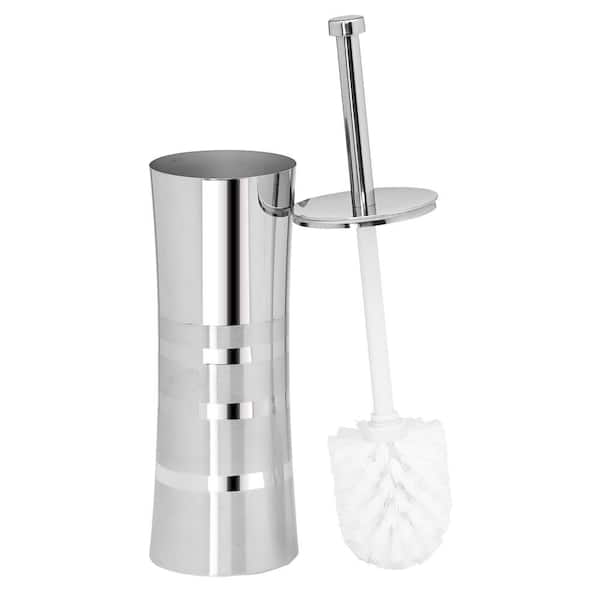 Bath Bliss Stainless Steel Casting Toilet Brush with 2-Tone Curved Body