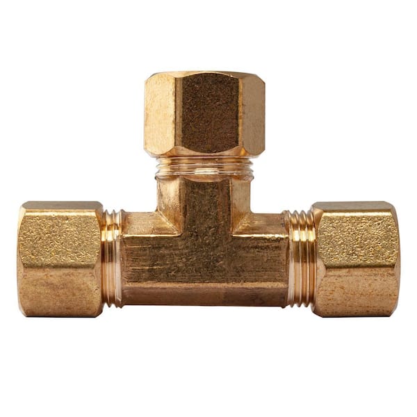 LTWFITTING 1/2 in. O.D. Comp Brass Compression Tee Fitting (5-Pack ...