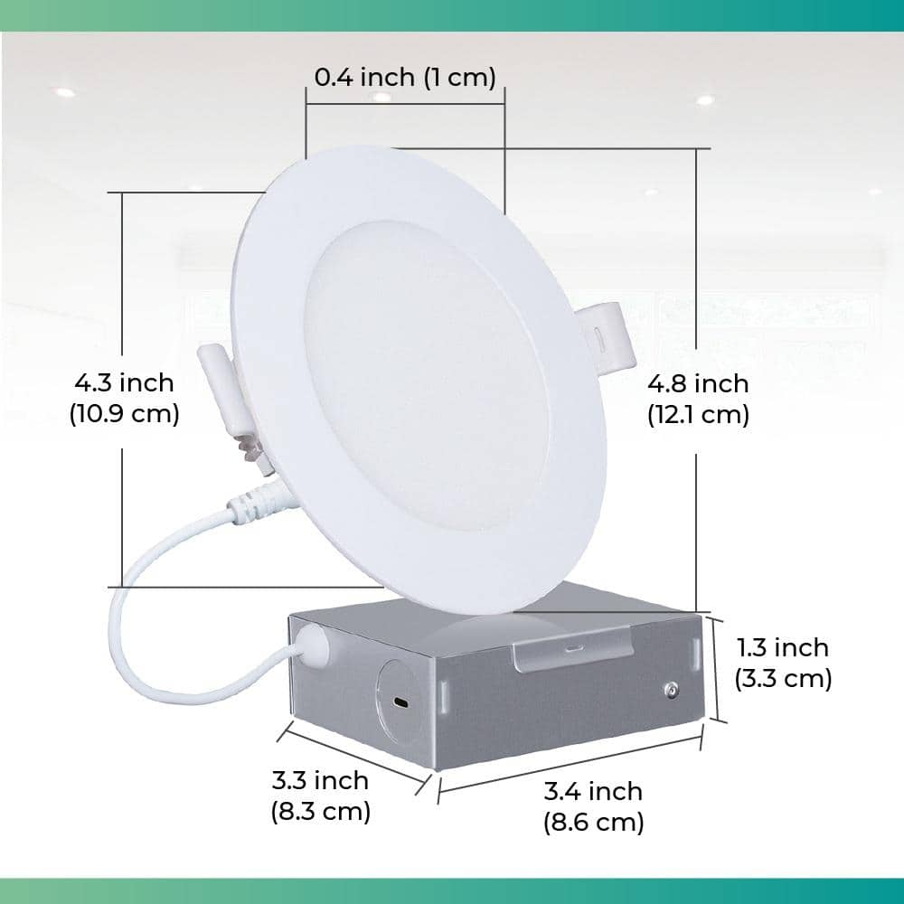 4'' Ultra-Thin Dimmable LED Smart Recessed Lighting Kit, Set of 24