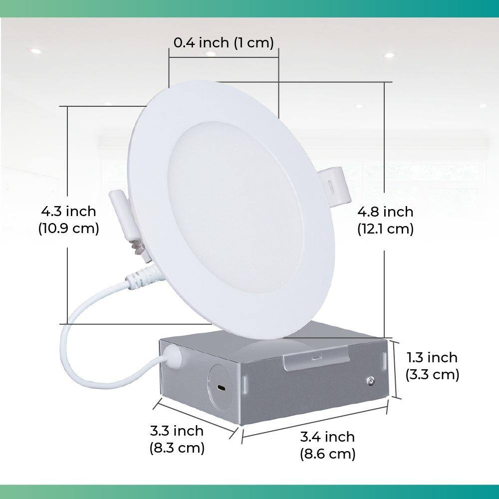 4'' White Aluminum LED Canless Recessed Lighting Kit