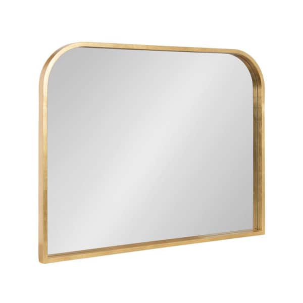 Travis Gold 36 in. W x 28 in. H Arch MDF Wall Mirror