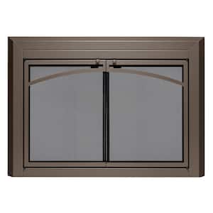 Uniflame Medium Gerri Oil Rubbed Bronze Cabinet-style Fireplace Doors with Smoke Tempered Glass