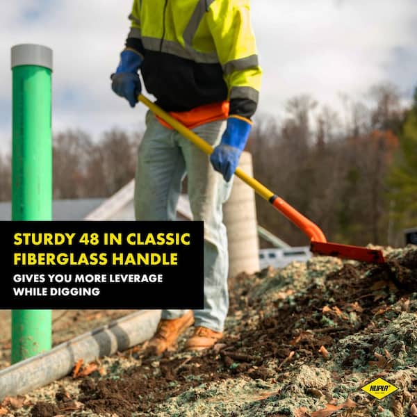 48 in. Classic Fiberglass with Heavy-Duty Steel V-Type Blade Clean-Out Shovel and Cushion Grip Handle (3-Pack)