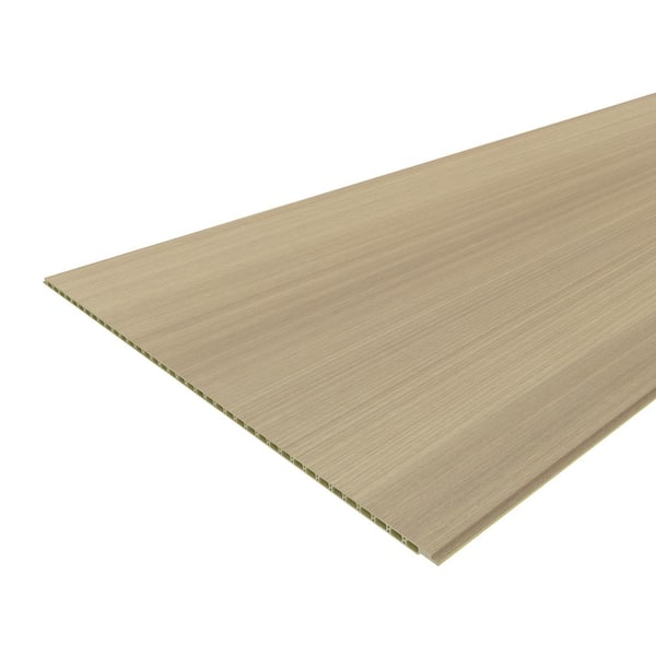 Walls 3/8 in. x 24 in. x 8 ft. Flat Fennec Beach Square Edge Recycled PVC Decorative Wall Paneling (4-Pack)