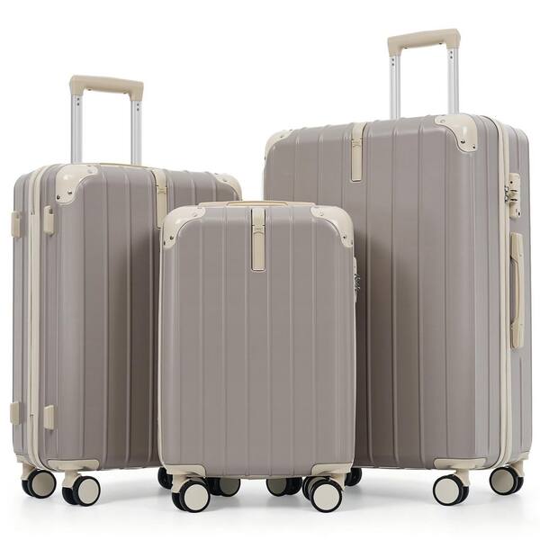 Merax Lightweight Durable 3-Piece Light Gray ABS Plastic Hardshell