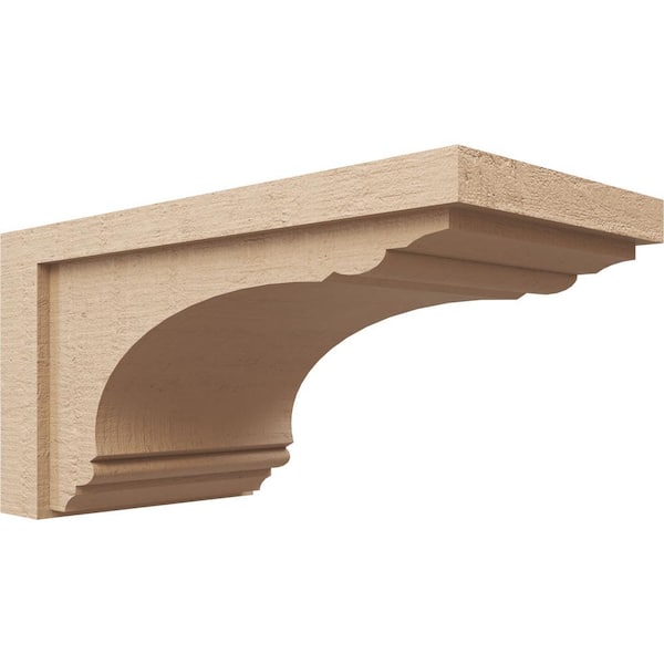 Ekena Millwork 10-in. x 20-in. x 10-in. Series 3 Wide Warren Rough Cedar Woodgrain Timberthane Polyurethane Corbel, Primed Tan