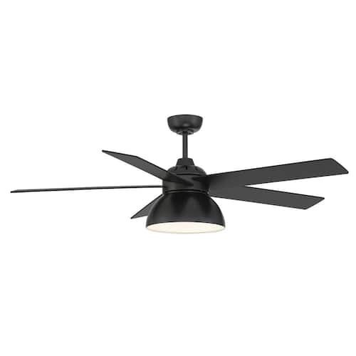 52 in. Integrated LED Distressed Matte Black Indoor Ceiling Fan with Reversible Motor and Remote Ceiling Fans