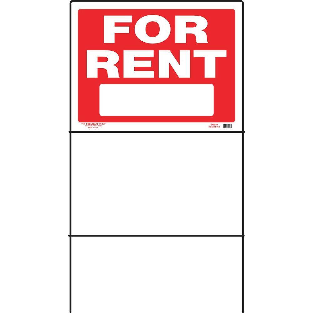 Hall Rented. Sign Everbilt Visual Impact 18 in. x 24 in. Plastic For Rent with Frame Sign ...