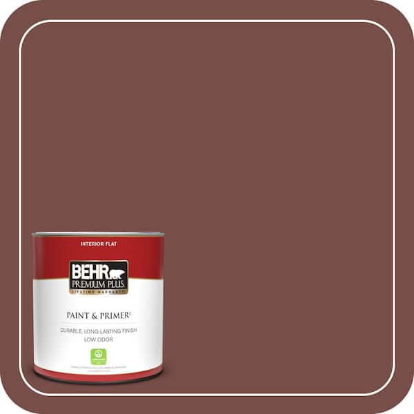 BEHR PREMIUM PLUS 1 qt. #170F-7 Leather Bound Flat Low Odor Interior Paint & Primer