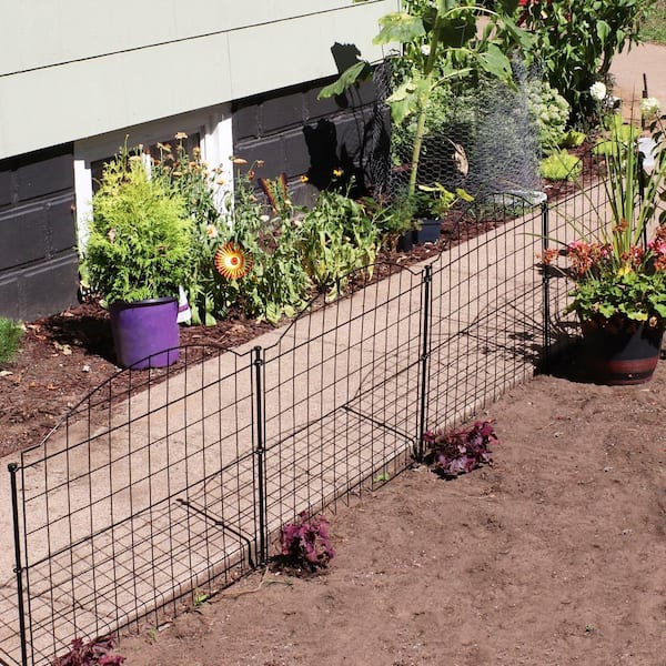 Sunnydaze 25 in. 5-Piece Arched Grid Garden Border Fence HBM