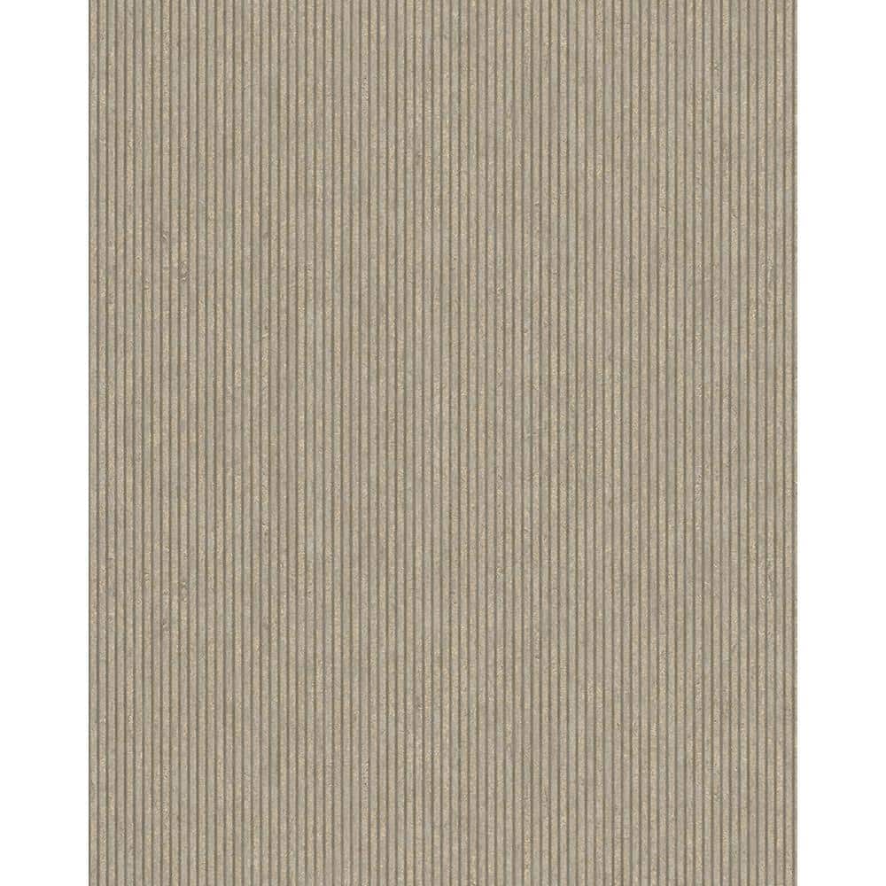 Industrial Stripe Gold Metallic Finish Vinyl on Non-Woven Non-Pasted Wallpa