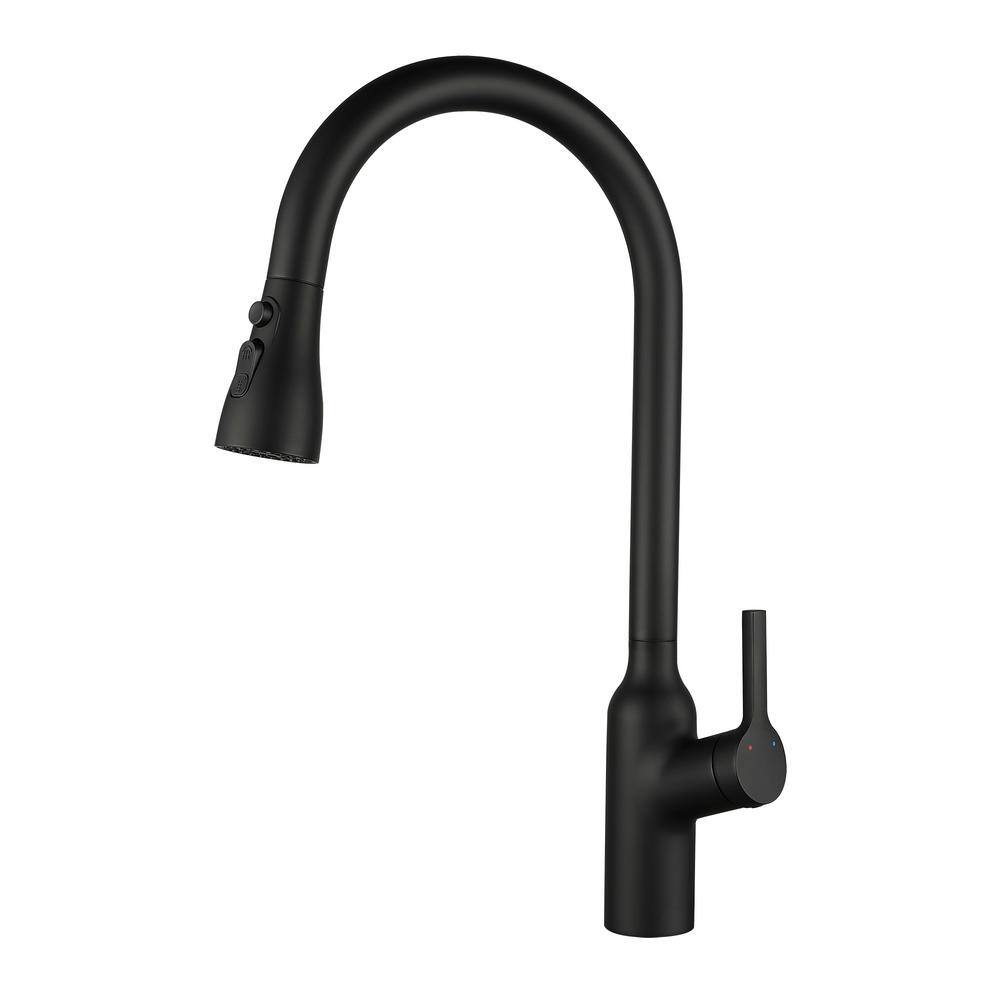 Single Handle Pull Down Sprayer Kitchen Faucet, Kitchen Sink Faucet with Pu