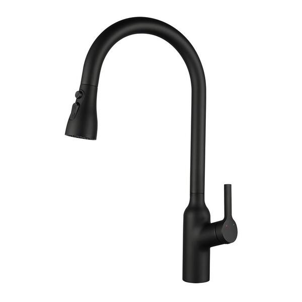 Unbranded Single Handle Pull Down Sprayer Kitchen Faucet, Kitchen Sink Faucet with Pull Out Sprayer in Matte Black