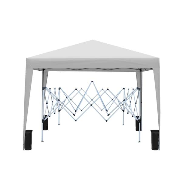 Otryad 10 ft. W x 10 ft. L Outdoor Pop Up Gazebo Canopy Tent with 4pcs Weight Sand Bag and Carry Bag-Grey