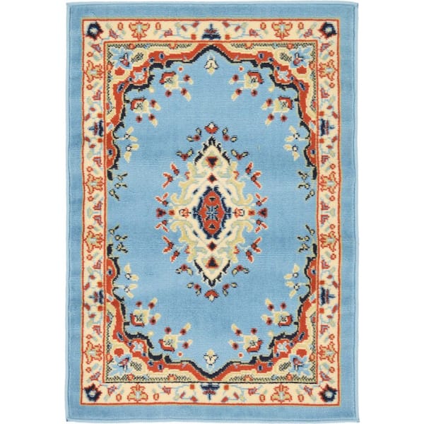 Unique Loom Reza Washington Light Blue 2' 2 x 3' 0 Area Rug