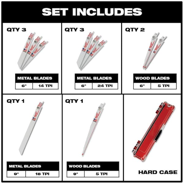 Sawzall Demolition Reciprocating Blades Assortment (13-Pack) with Free Sawzall Blade Set (10-Piece)