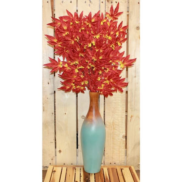 26 in. Japanese Maple Spray with 45 Leaves, Red (Set of 6) 1270RD