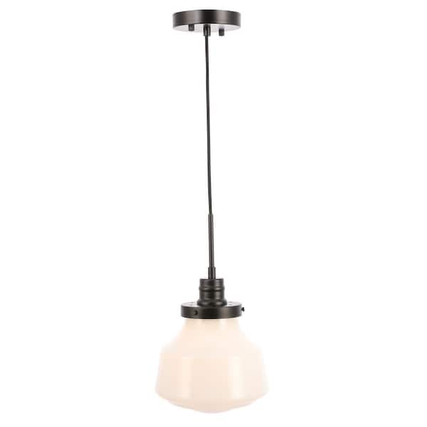 Unbranded Timeless Home Liam 1-Light Black Pendant with Frosted Glass Shade