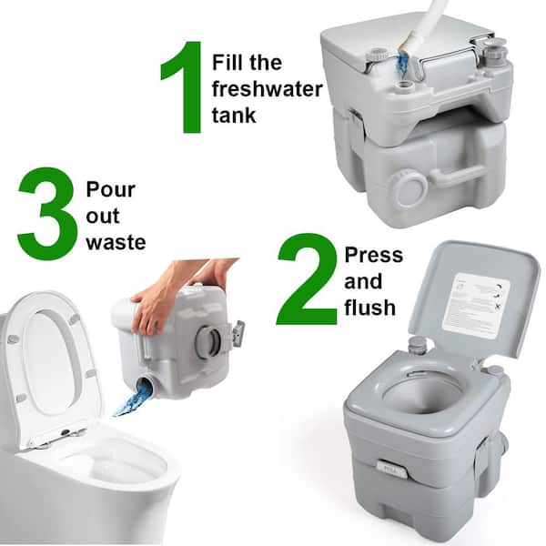 Outdoor Portable Wash Sink Flush Potty 5.3 Gallon 17 L Hand Washing Station  US