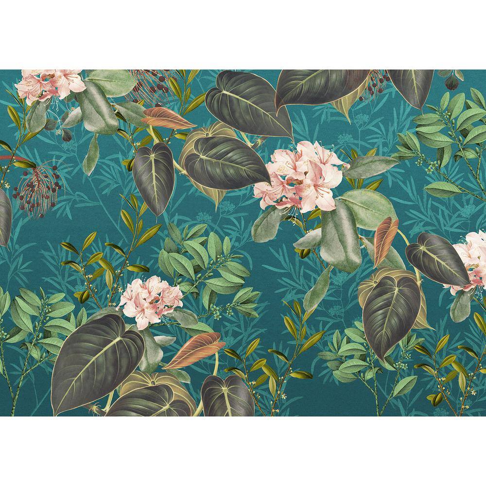 Komar Teal Tropic Wall Mural X71039 The Home Depot