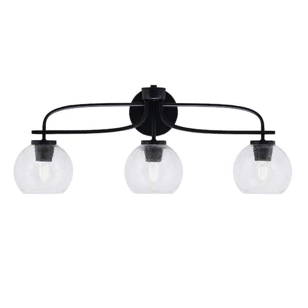Unbranded Olympia 27.5 in. 3-Light Matte Black Vanity Light