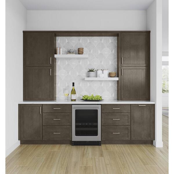 Hampton Bay Shaker 24 in. W x 24 in. D x 34.5 in. H Assembled Drawer Base  Kitchen Cabinet in Dove Gray with Drawer Glides KDB24-SDV - The Home Depot