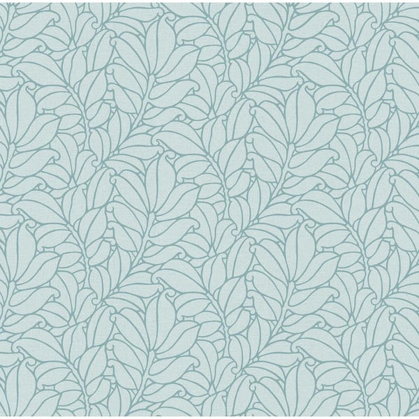A-Street Prints Coraline Teal Leaf Wallpaper