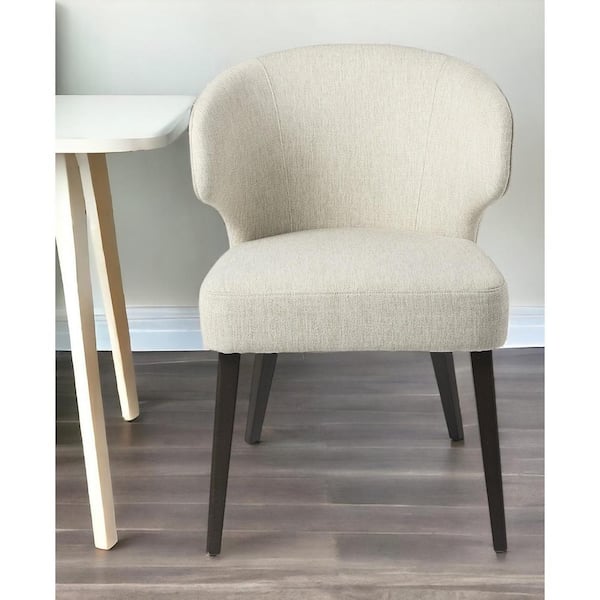 HomeRoots Ivory And Black Wingback Arm Chair