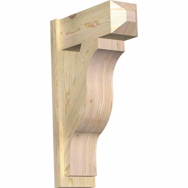 Ekena Millwork 8 in. x 32 in. x 20 in. Douglas Fir Fuston Craftsman Rough Sawn Outlooker