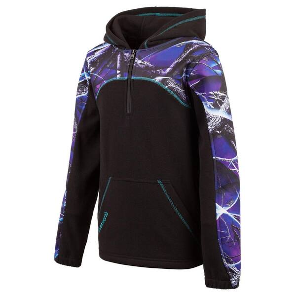 HUNTWORTH HUNTWORTH Youth Girl's Small Ultraviolet / Black Hooded Pullover