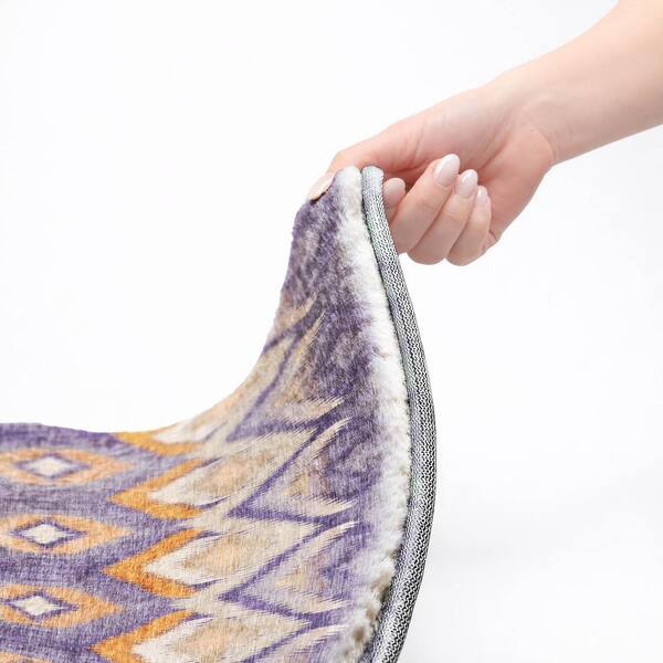 Dream Shag Premium Machine Washable Abstract ADS617 Purple 2 ft. x 3 ft. Accent Rug