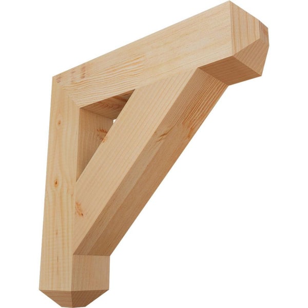 Ekena Millwork 3.5 in. x 20 in. x 20 in. Douglas Fir Traditional Craftsman Smooth Bracket