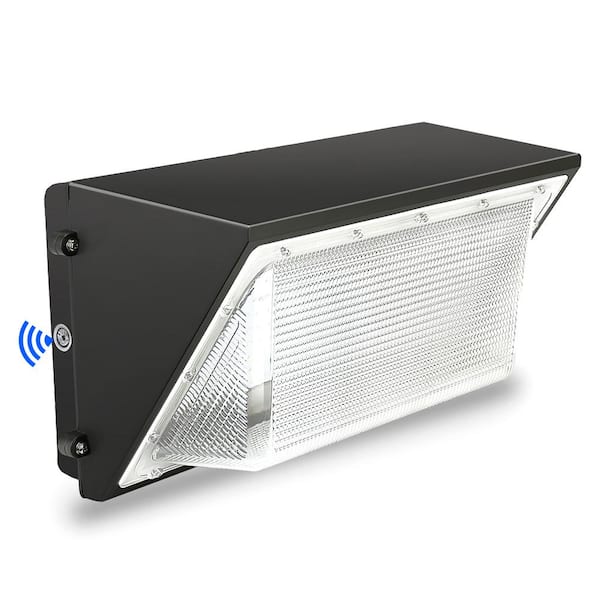 WYZM 800-Watt Equivalent Integrated Black LED Outdoor Wall Pack 16000 5500K White with Photocell WP125 - The Home