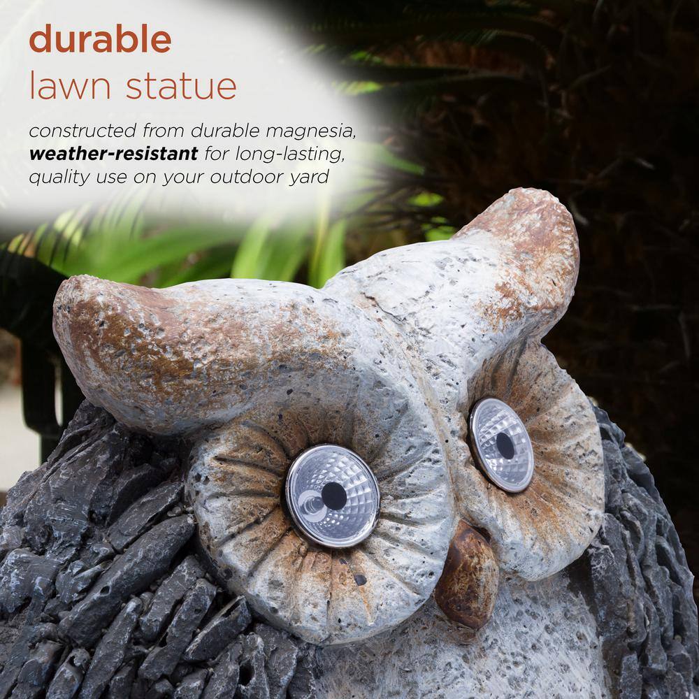 13-inch Brown Solar Powered Owl Lawn Decoration
