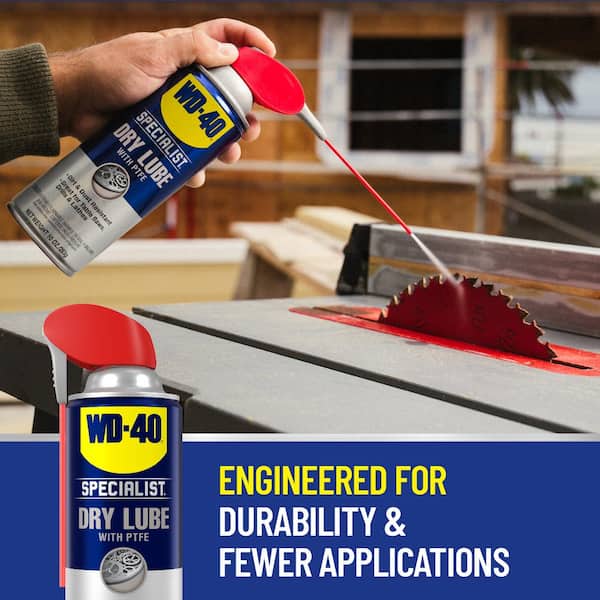 WD-40 SPECIALIST 10 oz. Dry Lube with PTFE, Lubricant with Smart Straw Spray  300059 - The Home Depot